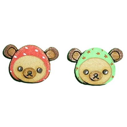 캐릭터우드 부착용(곰) 1봉지10개