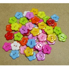 꽃단추15mm 색상혼합 약50g 1봉지약125개