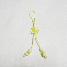 국화매듭폰줄B형 노랑색 1봉지10개 길이10cm