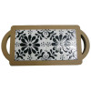 MDF직사각 타일쟁반+사각문양타일 (약28.7×13cm)