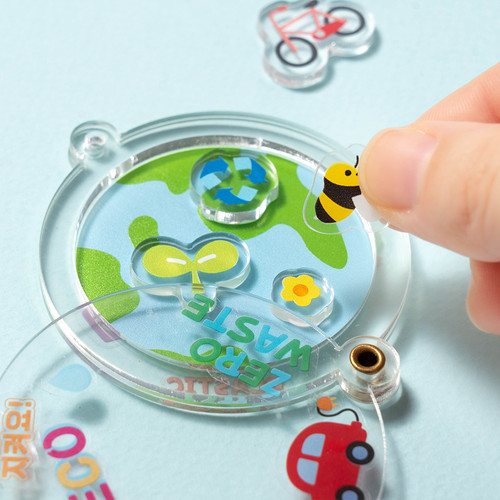 민화샵 아크릴 지구 쉐이커 키링